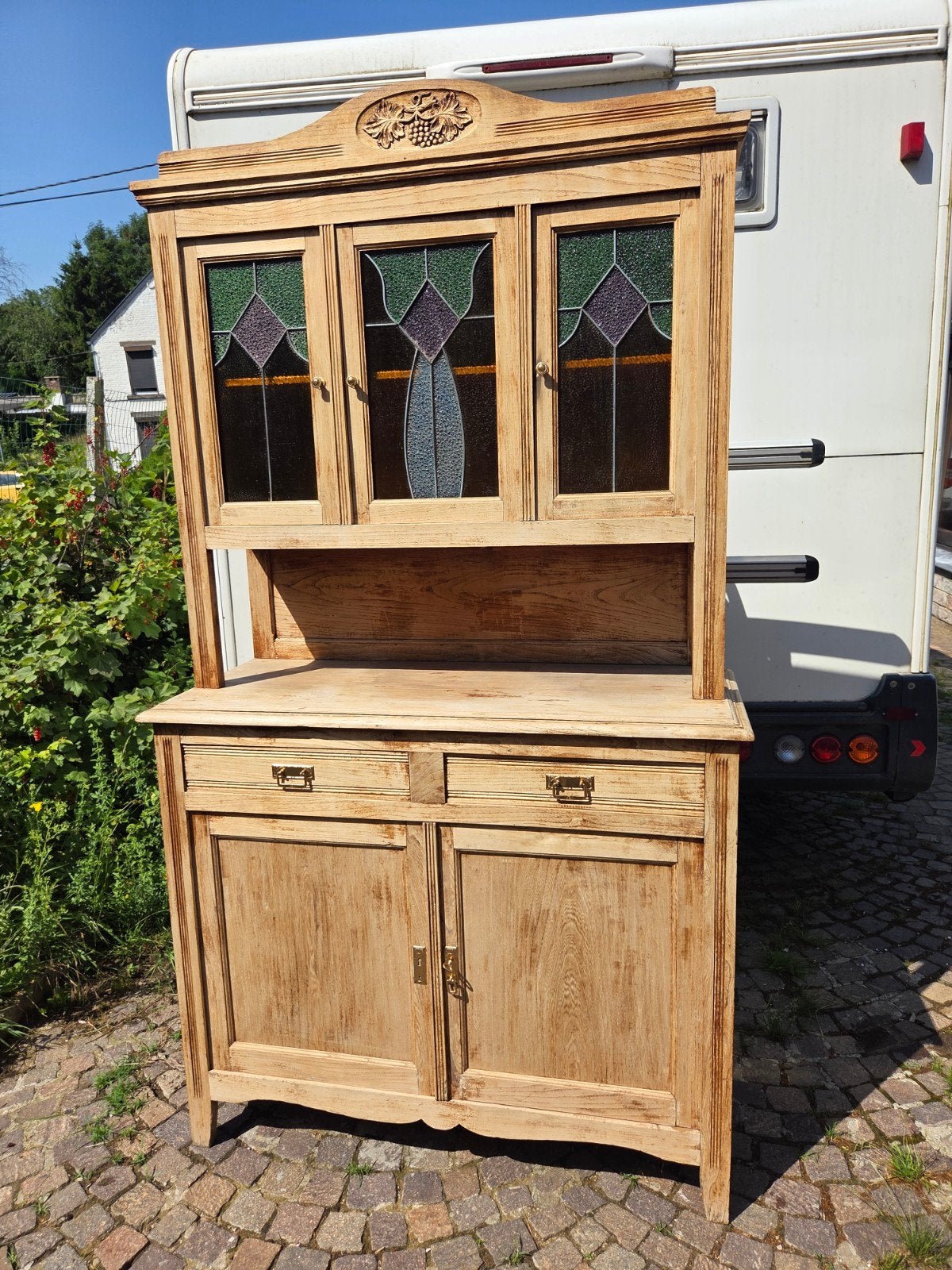 Superbe ancien vaisselier, buffet.  Période art déco., Maison & Meubles, Enlèvement, Pin