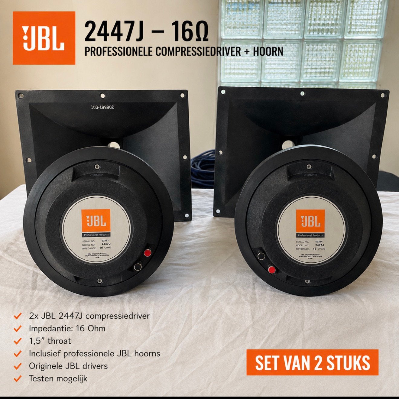 JBL 2447J - Moteur de compression professionnel 16 ohms, Enlèvement, Comme neuf