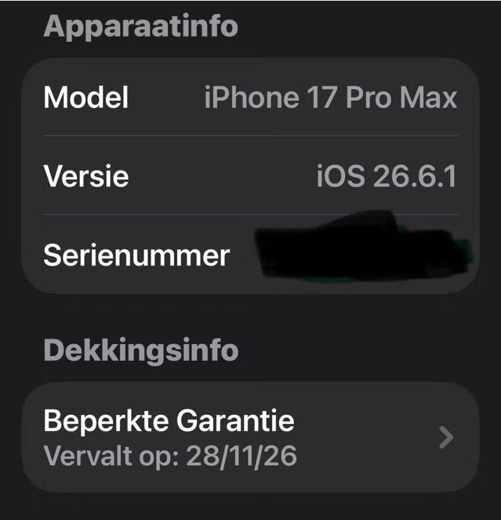 Iphone 17 ProMax 256GB Oranje MET garantie, Télécoms, 256 GB, Autres modèles, Comme neuf, Enlèvement