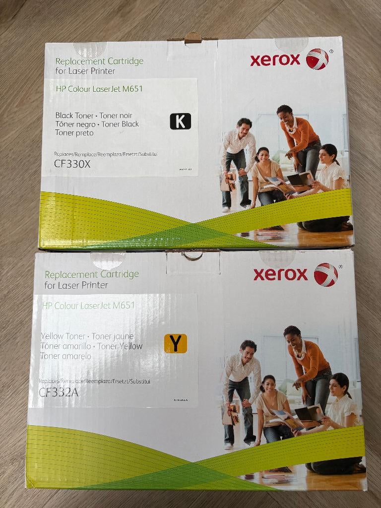 2 st nieuwe toners Xerox CF330X-CF332A (HP 654X-A) HP M651, Computers en Software, Printerbenodigdheden, Nieuw, Toner, Ophalen of Verzenden