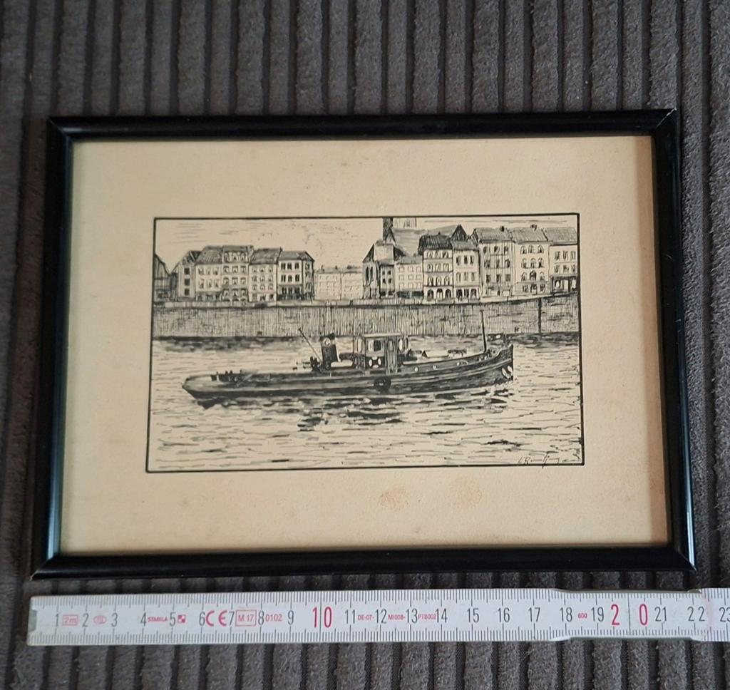 Dessin original à la plume L. Ruantigny, De Schelde, Anvers, Eau-forte, 22 cm, Vue urbaine, Enlèvement