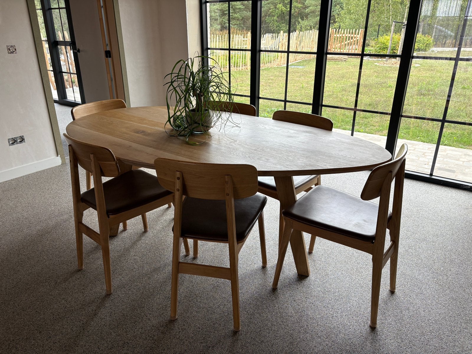 Massief eiken eettafel, Ophalen, 100 tot 150 cm, Eikenhout, 200 cm of meer