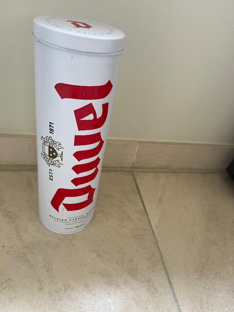 Metalen koker Duvel, Verzamelen, Ophalen of Verzenden, Zo goed als nieuw, Overige typen, Duvel