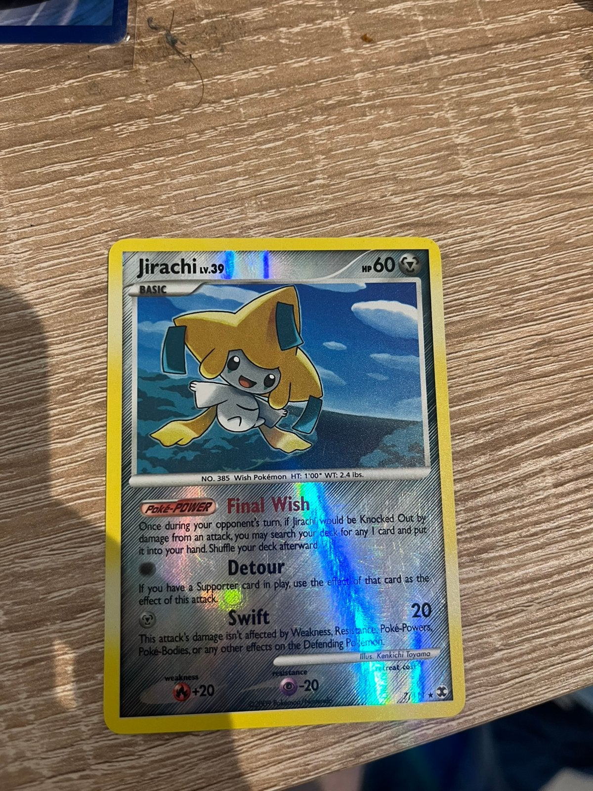 jirachi holo, Hobby en Vrije tijd, Ophalen of Verzenden, Zo goed als nieuw