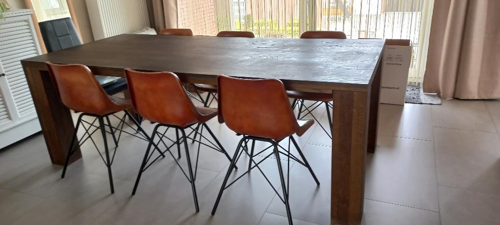 Eettafel, Huis en Inrichting, Ophalen, Gebruikt, 100 tot 150 cm, Eikenhout