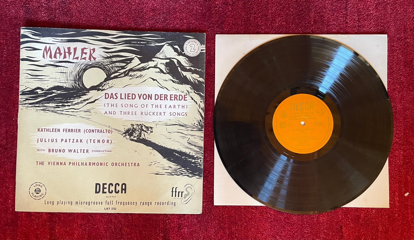 LP Mahler Das Lied von der Erde DECCA 1952 NM, Ophalen of Verzenden, LP, Mahler