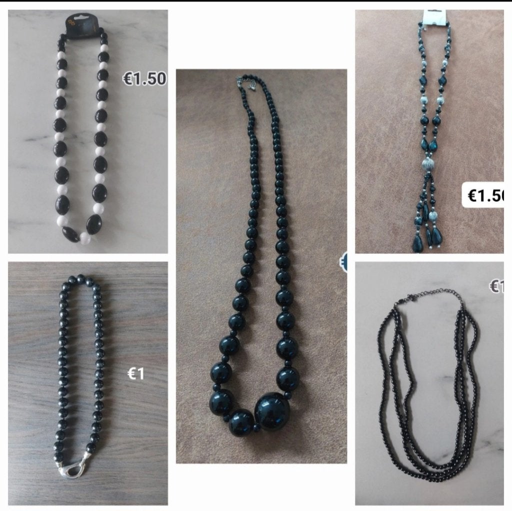 Partijtje kettingen, Ophalen of Verzenden, Nieuw, Zwart, Overige materialen