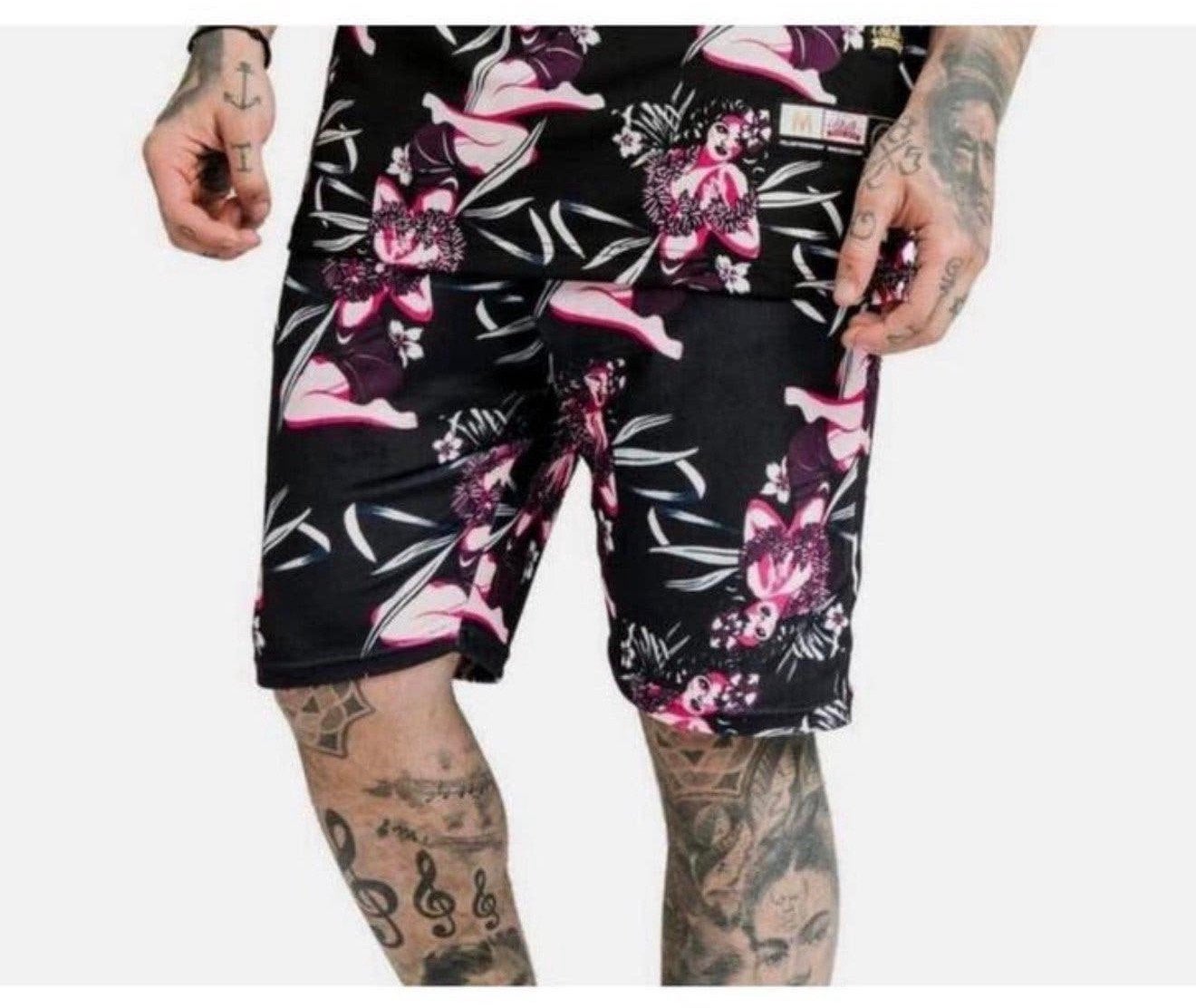 Short ajusté SikSilk Tropics Tropic SS-17110 M, Vêtements | Hommes, Enlèvement ou Envoi, Neuf, Taille 48/50 (M), Multicolore