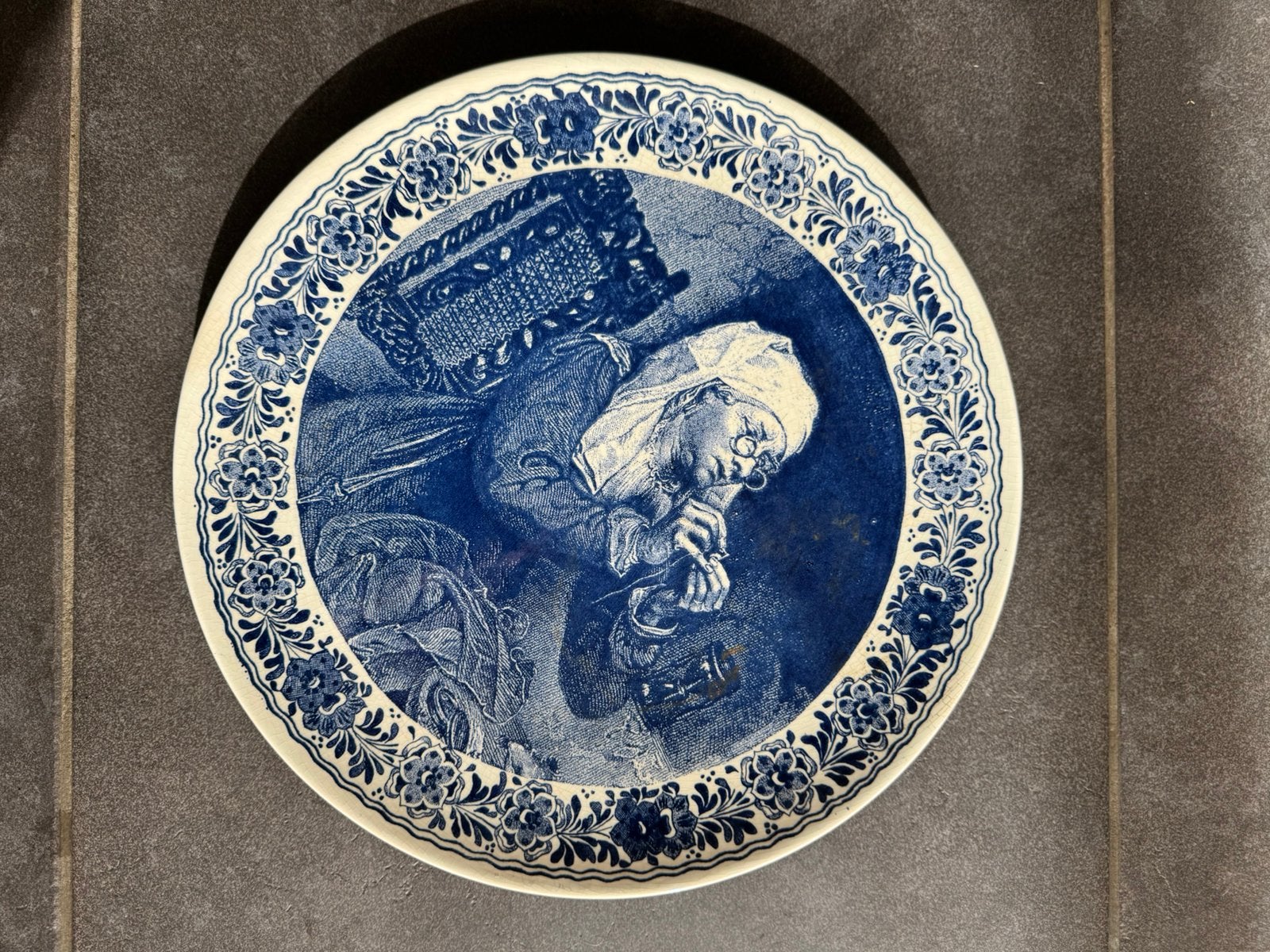 Decoratief bord delfts blauw, Antiek en Kunst, Ophalen