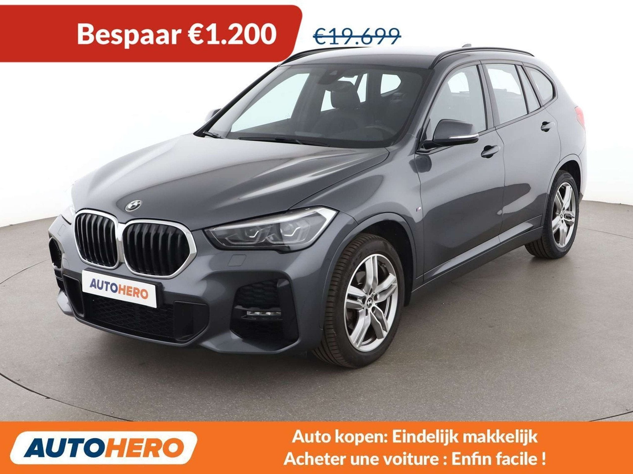BMW X1 sDrive 18i M Sport (année de construction 2019), Autos, X1, Argent ou Gris, Achat, Euro 6