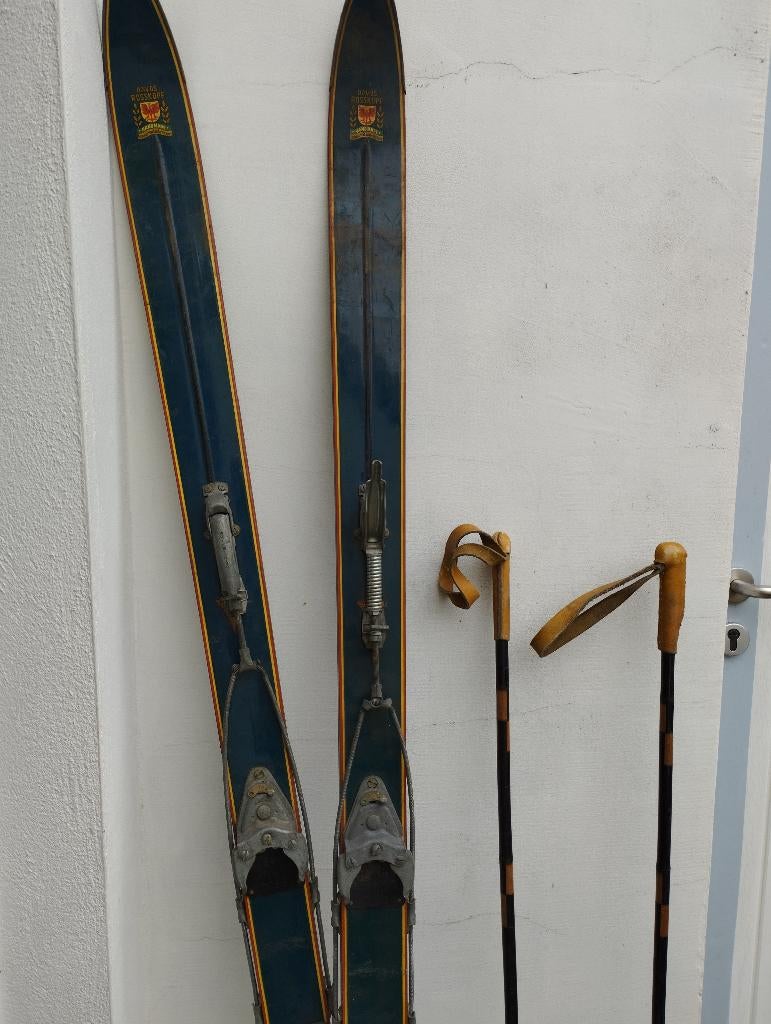 Davos Rosskopf vintage ski's en stokken, Ophalen, 160 tot 180 cm, Gebruikt, Ski's