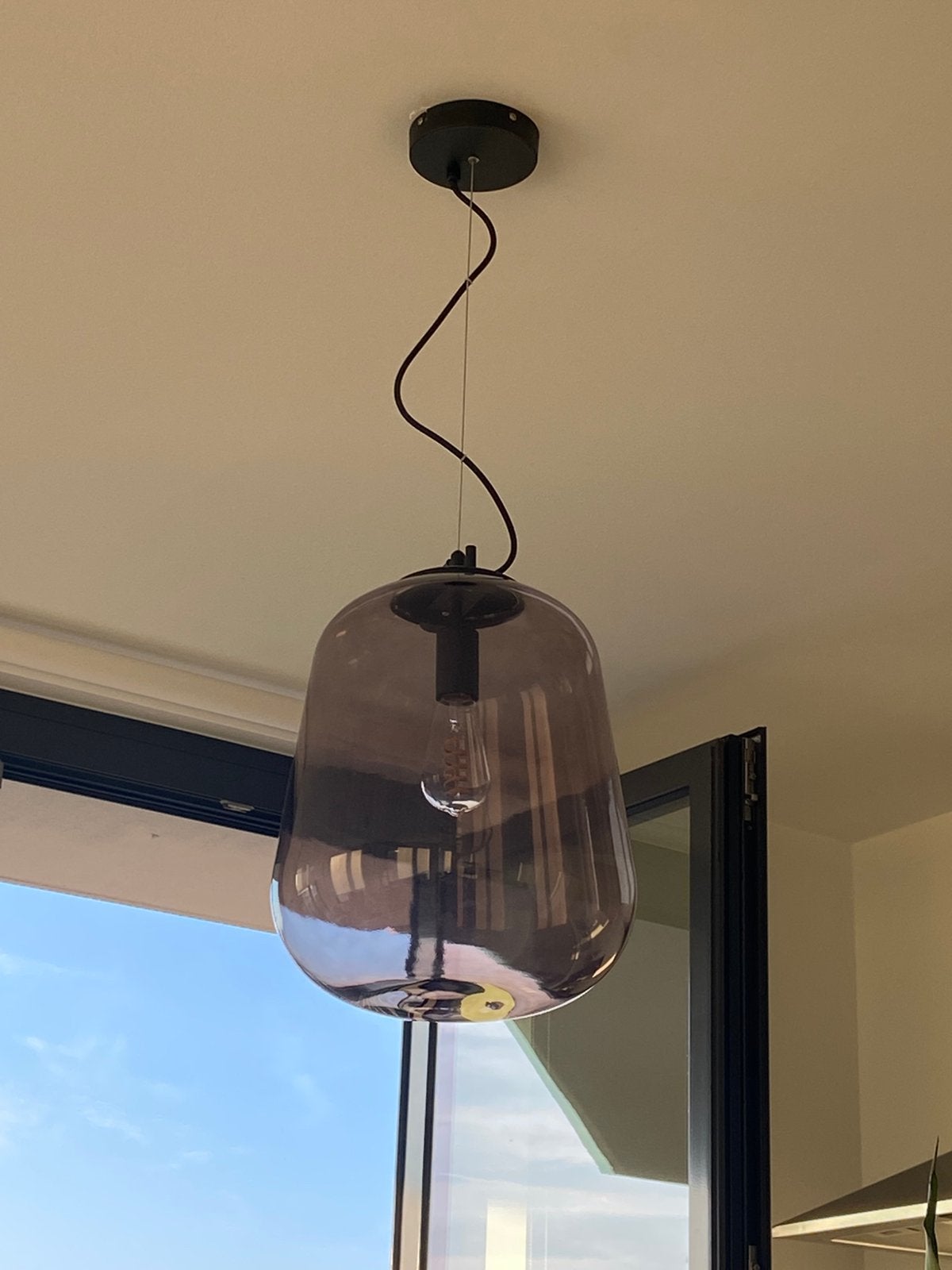 Lamp- luster, Huis en Inrichting, Ophalen, 50 tot 75 cm, Design, Glas