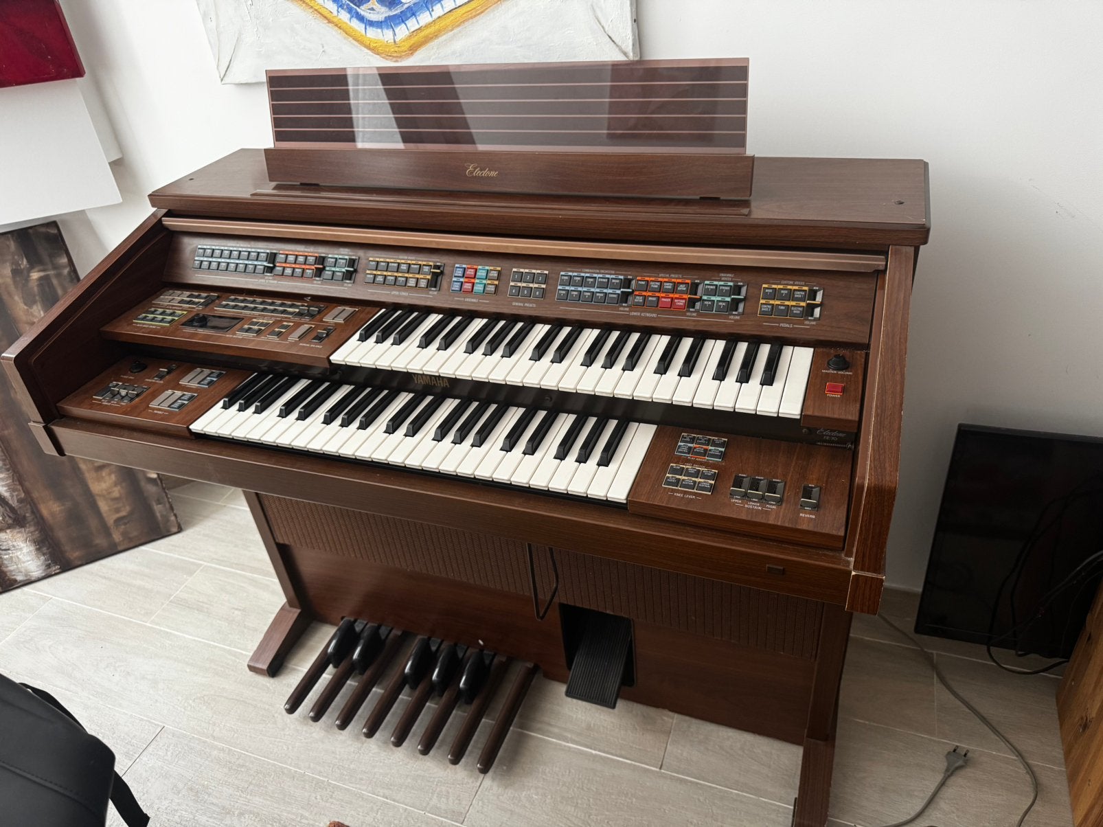Yamaha houten elektrische orgel Electone, Muziek en Instrumenten, Orgels, Ophalen, Gebruikt, 2 klavieren, Orgel