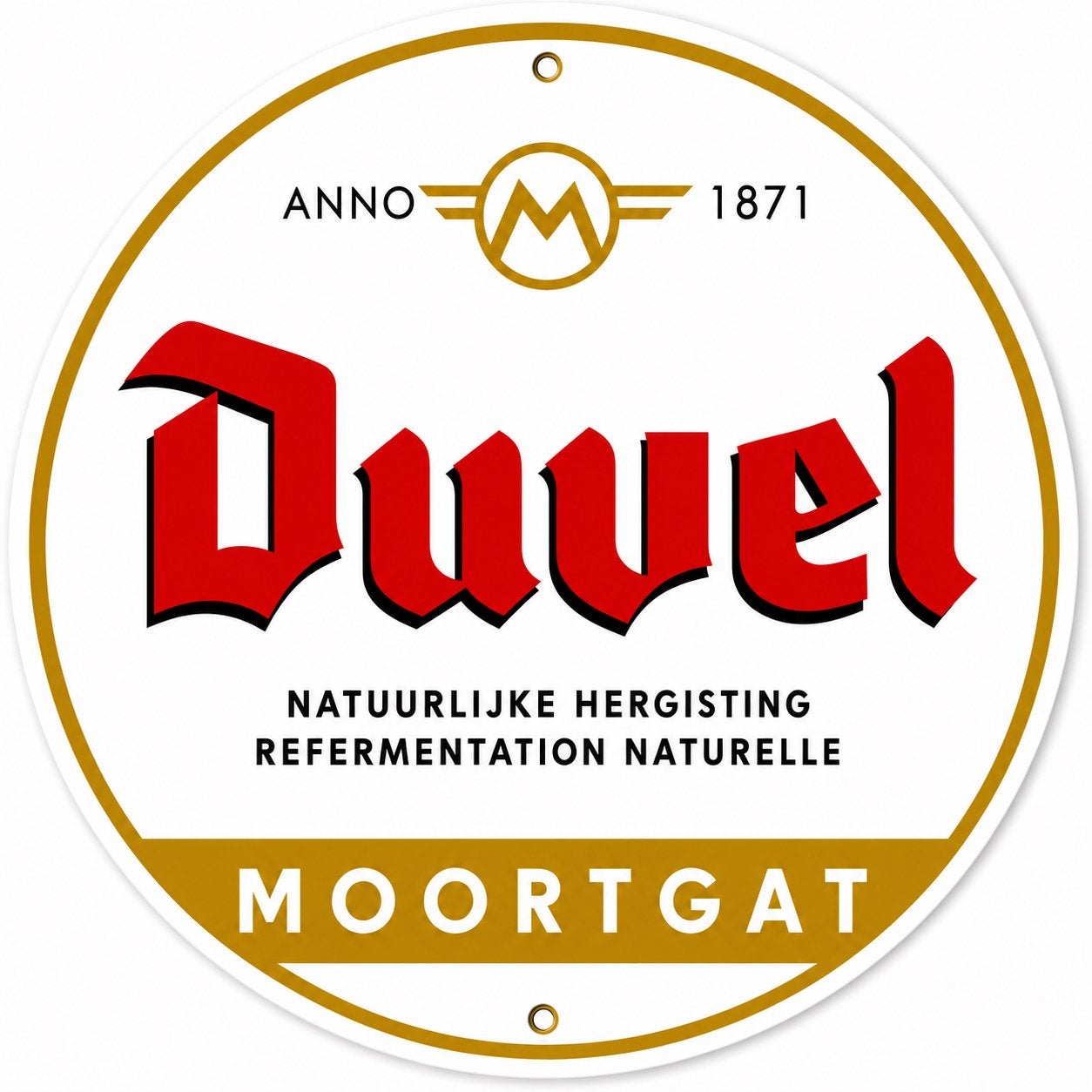 Metalen reclamebord Duvel Moortgat 9 - retro vintage mancave, Verzamelen, Ophalen of Verzenden, Nieuw, Reclamebord, Plaat of Schild