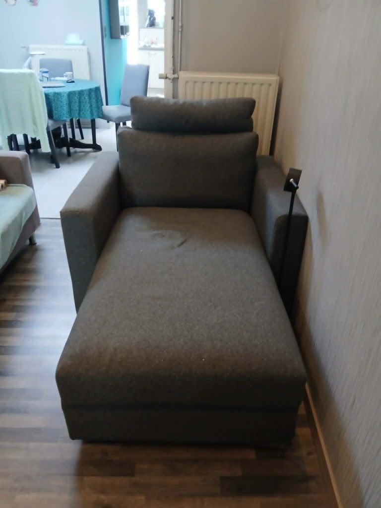 Zetel (Lounge) Donkergrijs Ikea Vimle, Huis en Inrichting, Ophalen, Zo goed als nieuw, Eenpersoons, Stof