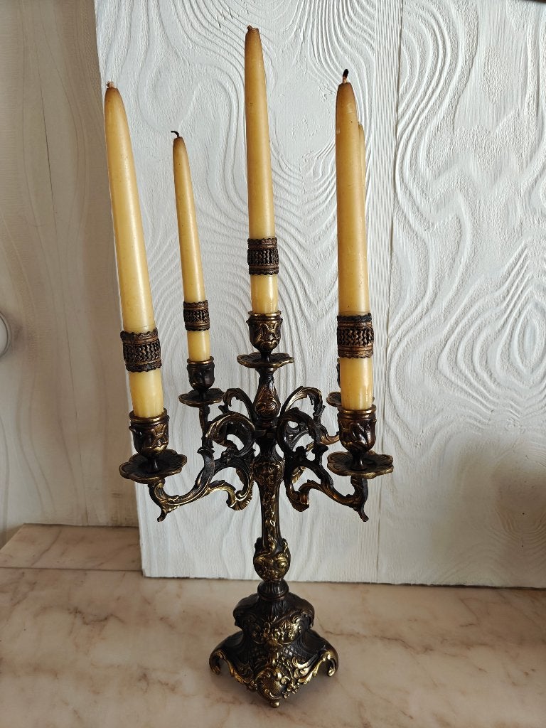 Antieke kandelaar, Antiek en Kunst, Ophalen, Koper of Brons