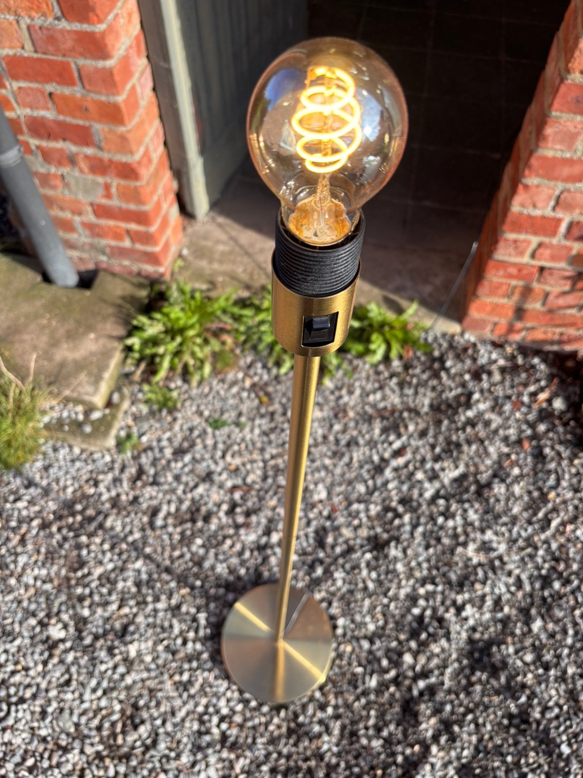 Staande lamp (E27) - goud messing - 135cm hoog, Ophalen, 100 tot 150 cm, E27 (groot), Zo goed als nieuw