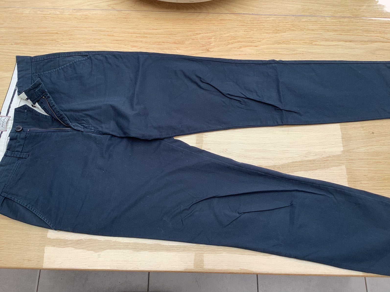 Marine blauwe chino regular fit maat 29/32, Ophalen of Verzenden, Gedragen, Maat 48/50 (M), Blauw