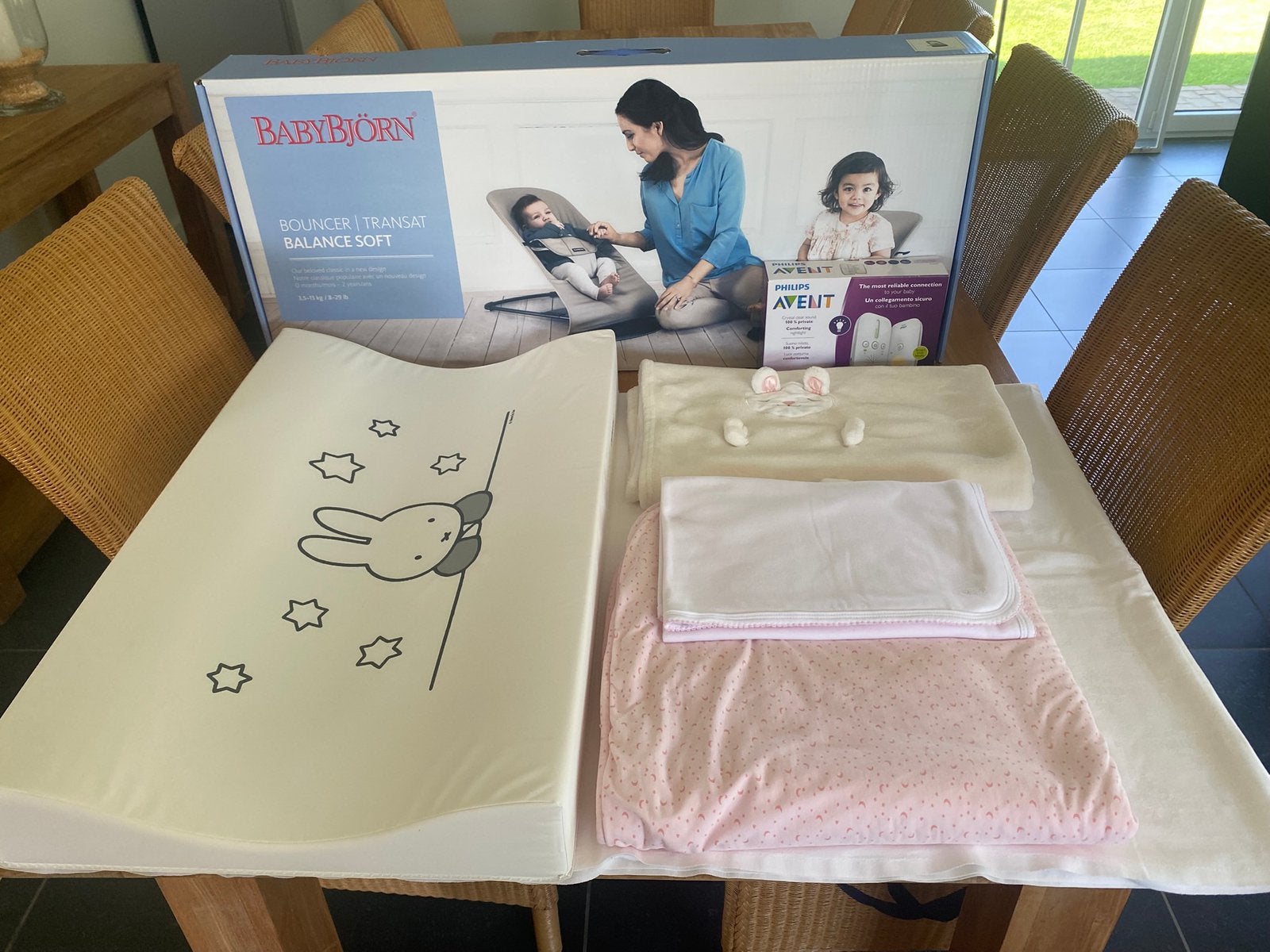 Baby wipstoel + babyfoon + verzorginskussen, Kinderen en Baby's, Ophalen, Gebruikt, Wipstoel