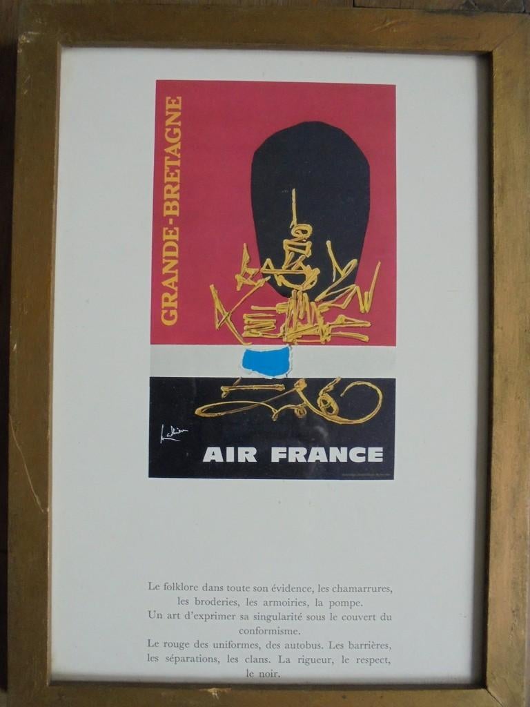 Georges Mathieu  1921 - 2012  Zeefdruk   Air France, Antiquités & Art, Art | Lithographies & Sérigraphies, Envoi