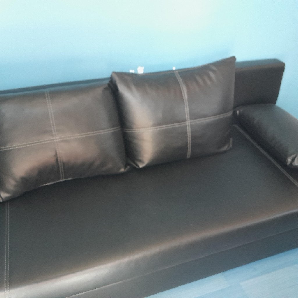 zetelbed, Ophalen, Zwart, Zo goed als nieuw, 200 cm