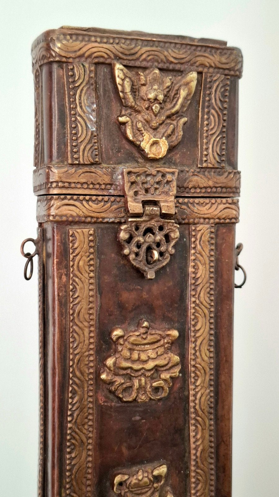 Tibet. Container encens. Laiton, metal., Tibet, Envoi