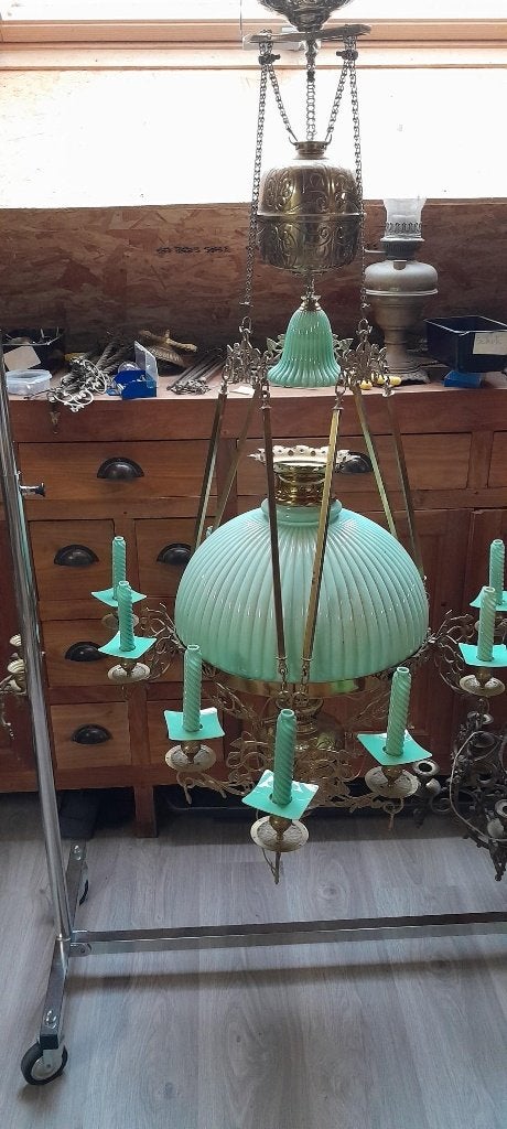 Groene Luster Lampe Belge, Ophalen
