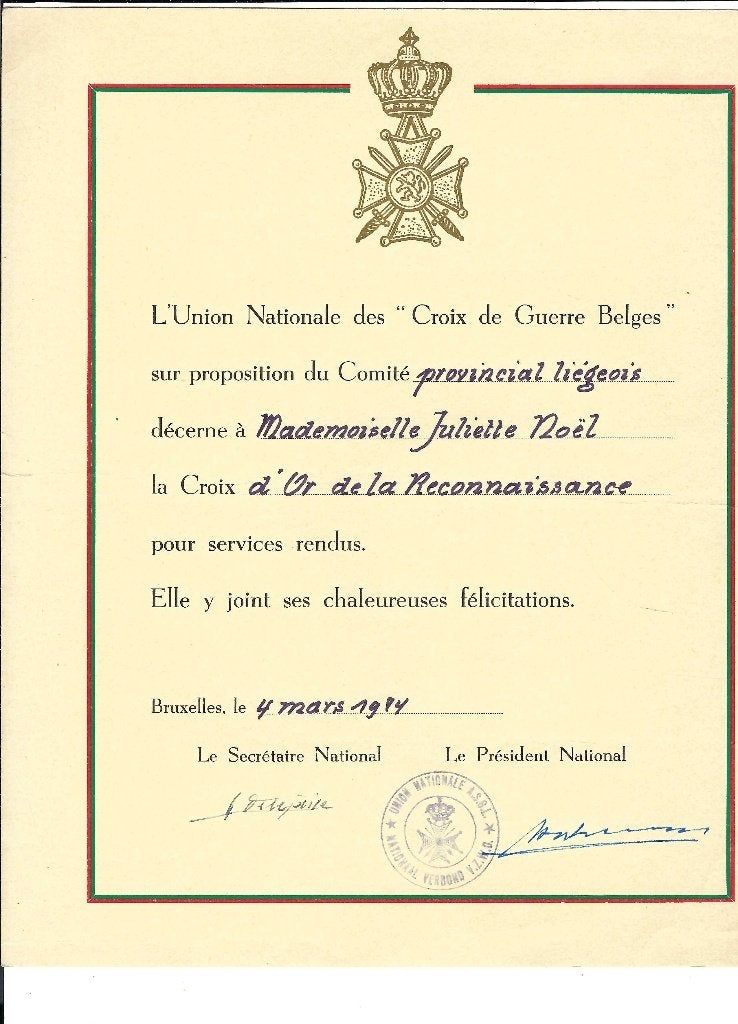 Union Nationale des "Croix de Guerre Belges", Ophalen of Verzenden, Gebruikt