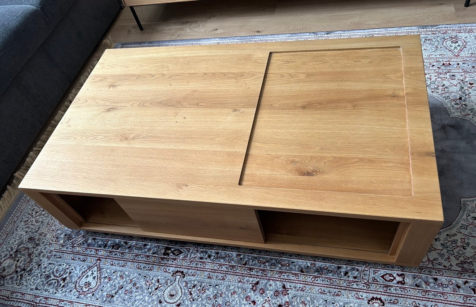 Ethnicraft Shadow salontafel, Ophalen, 100 tot 150 cm, Design, Eikenhout