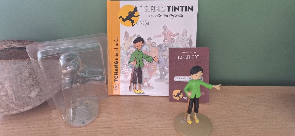 Beeldje van Chiang +boek+Atlas-certificaat - Kuifje, Ophalen of Verzenden, Kuifje, Nieuw, Beeldje of Figuurtje