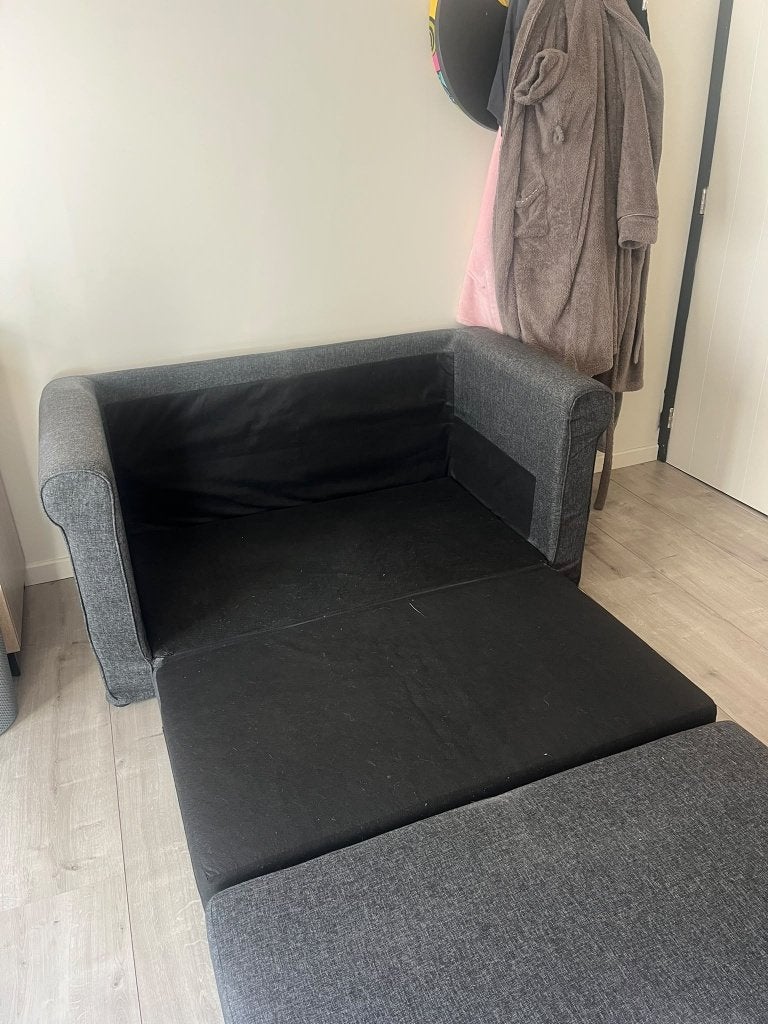 slaapbed, logeerbed, Ophalen, Eenpersoons, Zo goed als nieuw, Stof