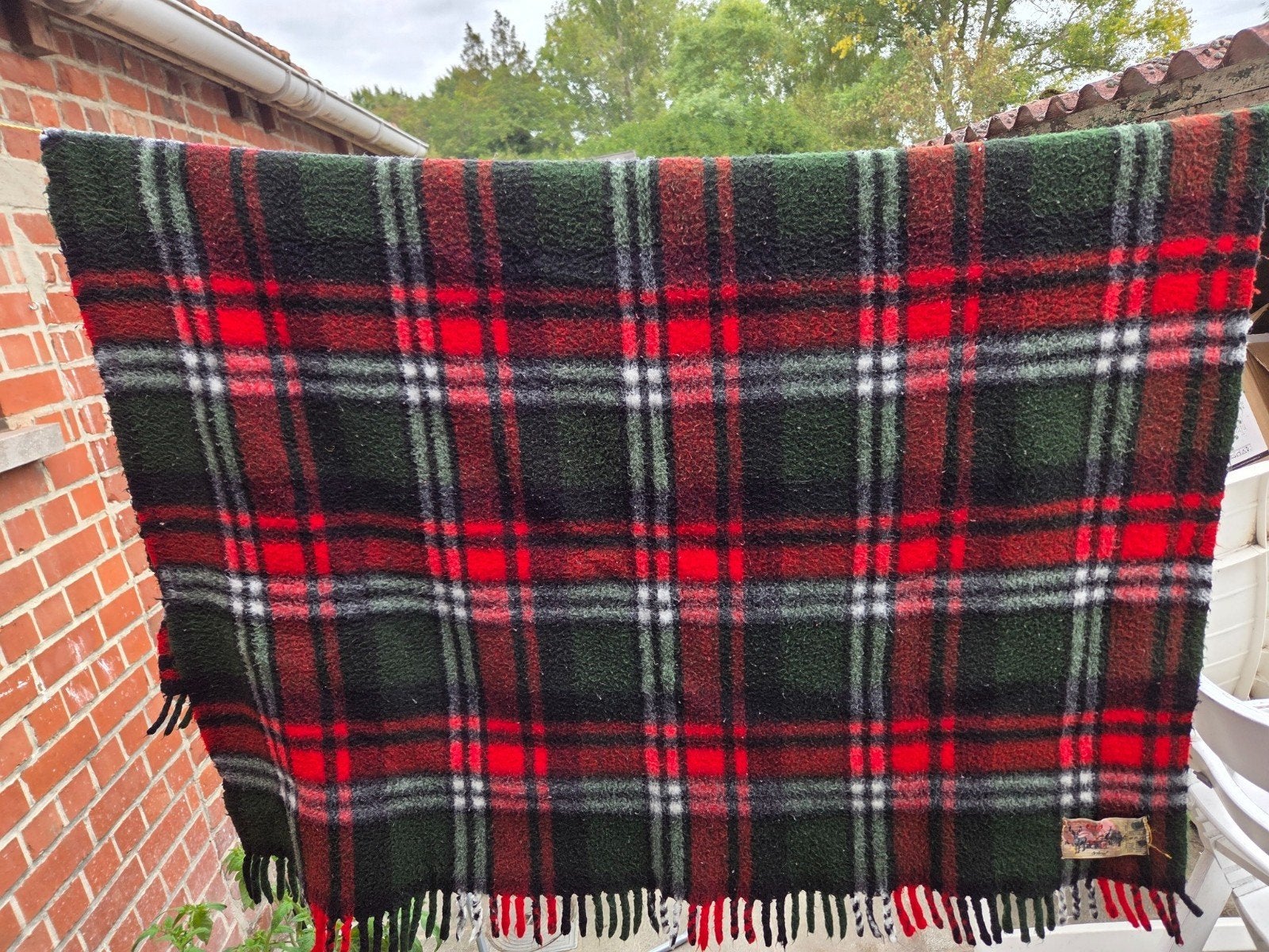 Set van 2 vintage AaBe Dralon dekens - Made in Holland, Huis en Inrichting, Ophalen, Rood, Gebruikt, 141 cm