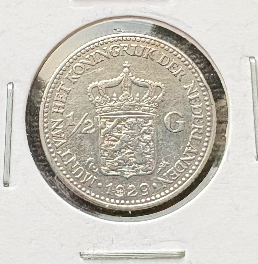 Zilveren Nederlandsche 1/2 florin 1929, Enlèvement ou Envoi, Reine Wilhelmine