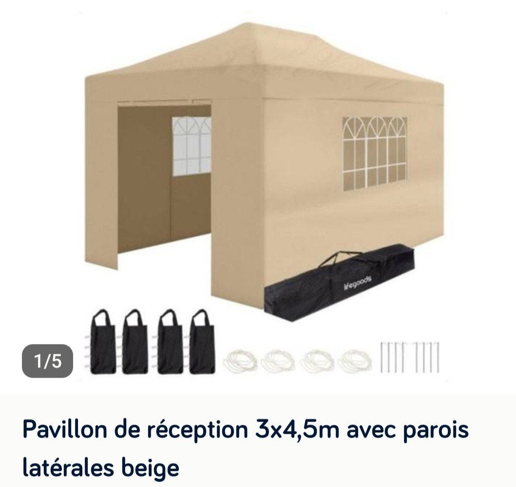 Tonnelle 4,5mx3m Lifegoods, Ophalen