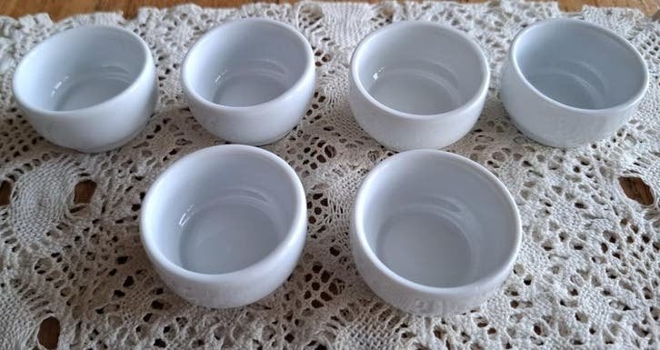 6 KLM / Hutschenreuther eierdopjes, leuk als boterpotjes, Ophalen of Verzenden