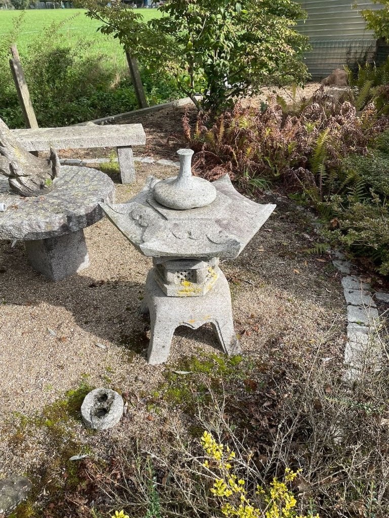 Grote Japanse tuinlantaarn, Tuin en Terras, Ophalen, Gebruikt, Steen, Overige typen