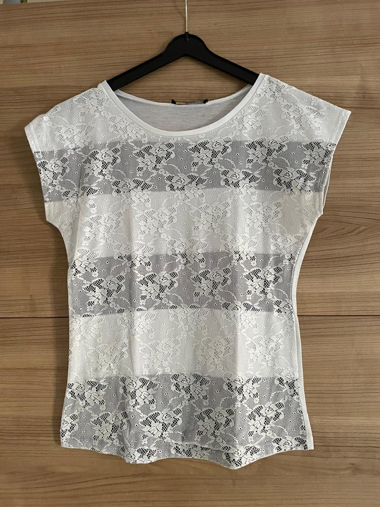 T-shirt C&A maat XS, Kleding | Dames, T-shirts, Wit, Ophalen of Verzenden, Zo goed als nieuw, Korte mouw