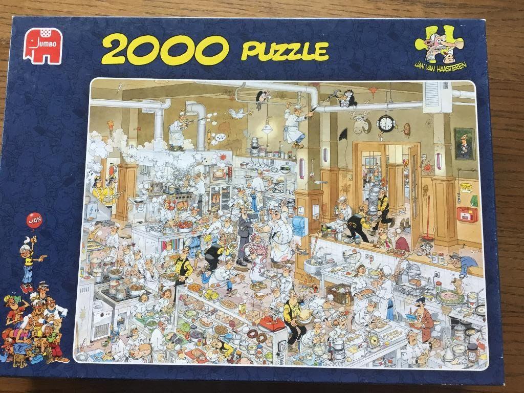 Puzzel Jumbo 2000 Jan Van Haasteren De keuken, Ophalen of Verzenden, Meer dan 1500 stukjes, Gebruikt, Legpuzzel