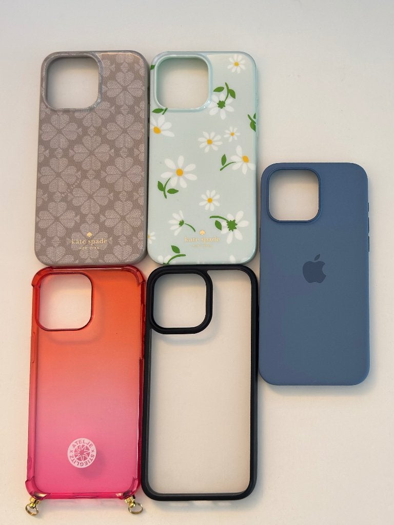 5 hoesjes iPhone 15 pro max Apple, Kate Spade, Atelje Spigen, Multicolore, Housse ou Sac, Enlèvement ou Envoi, Protection intégrale