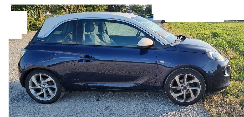 opel adam slam 1,0 turbo, Auto's, ADAM, Zwart, Blauw, Leder en Stof