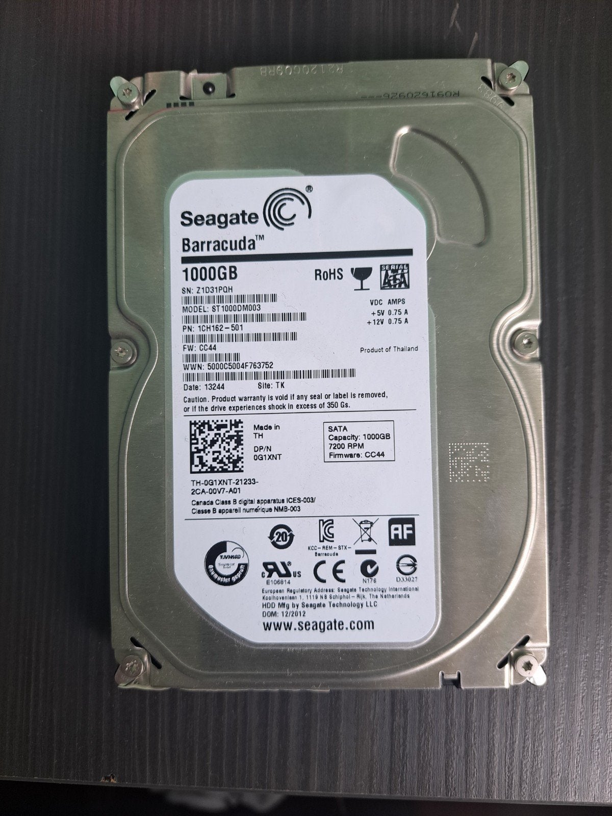 Hdd 1terra sata, Enlèvement, SATA, HDD