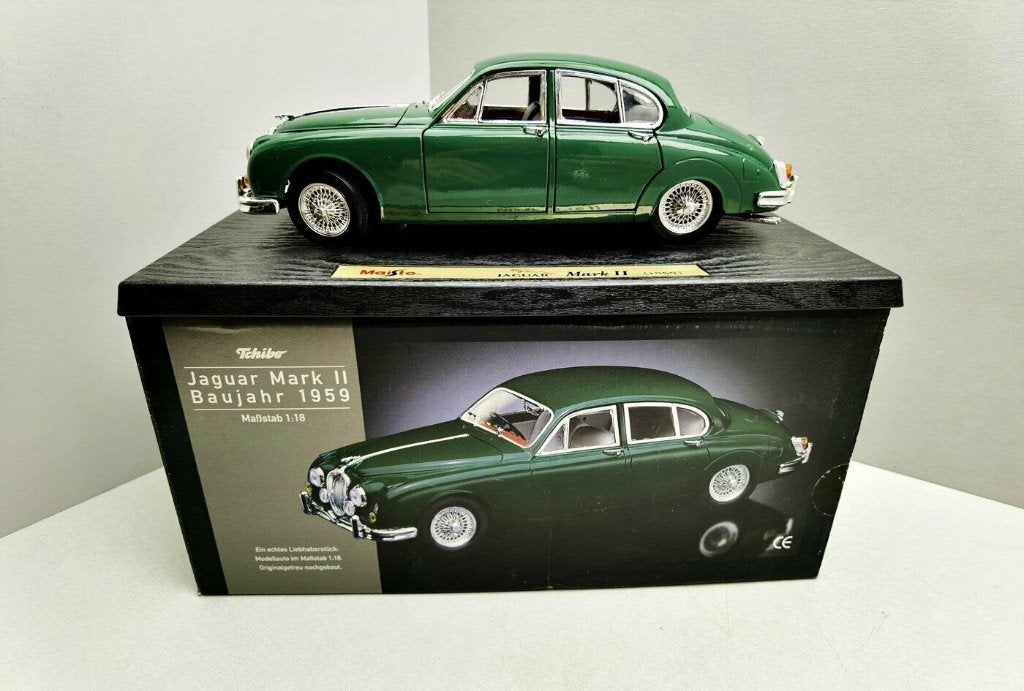 JAGUAR Mark 2 Saloon Green 1/18 TCHIBO MAISTO NEUVE + BOITE, Enlèvement ou Envoi, Neuf, Voiture, Maisto