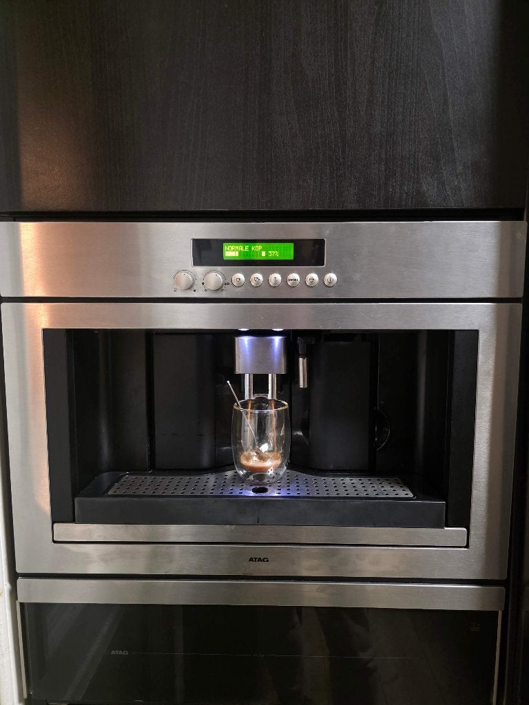 ATAG inbouw espressomachine en warmhoudlade, Ophalen, Gebruikt, Koffiemachine, 4 tot 10 kopjes