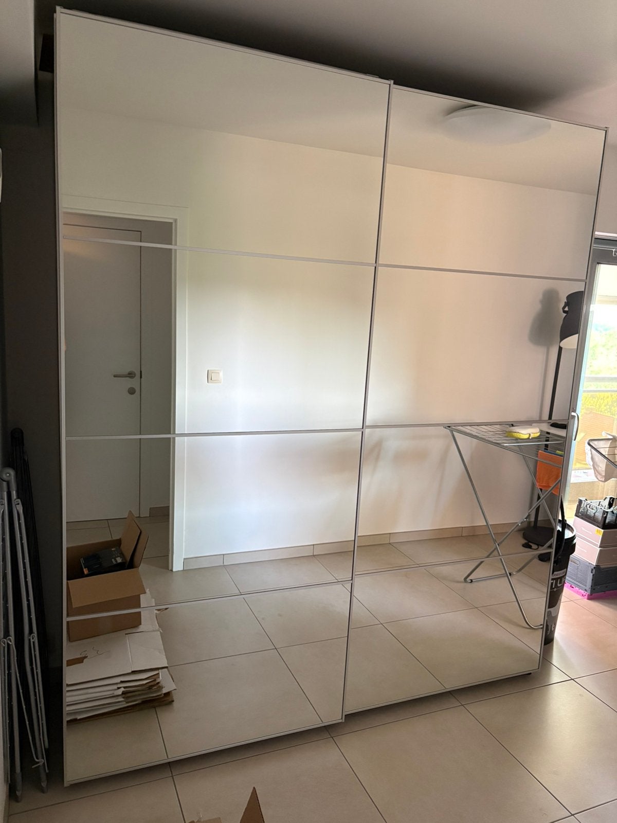 Ikea kast PAX met spiegel schuifdeuren 2m breed, Huis en Inrichting, Kasten | Kleerkasten, Ophalen, Gebruikt, 200 cm of meer, 200 cm of meer