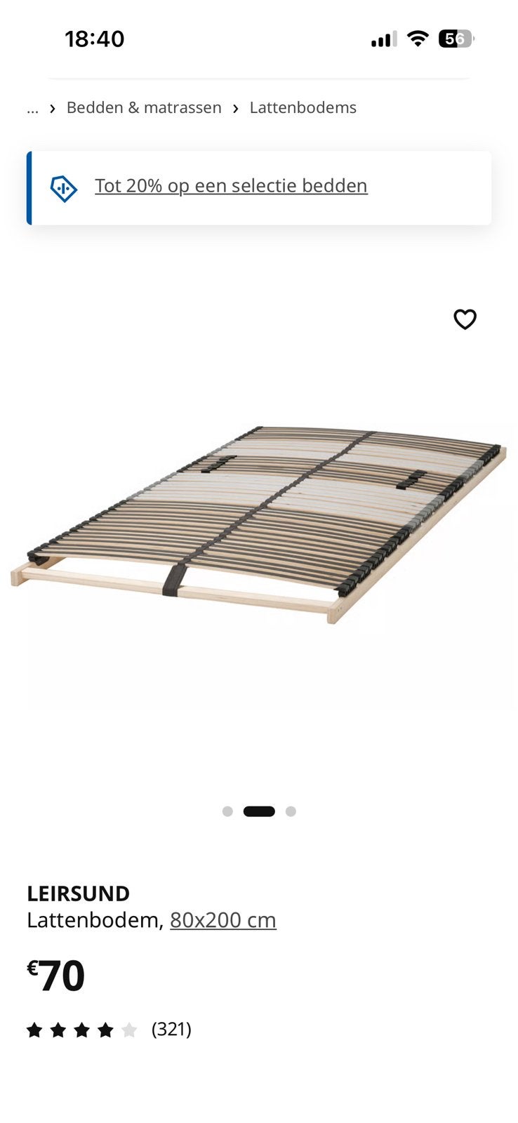 2x lattenbodem 80x200 aan halve prijs, Ophalen, Zo goed als nieuw