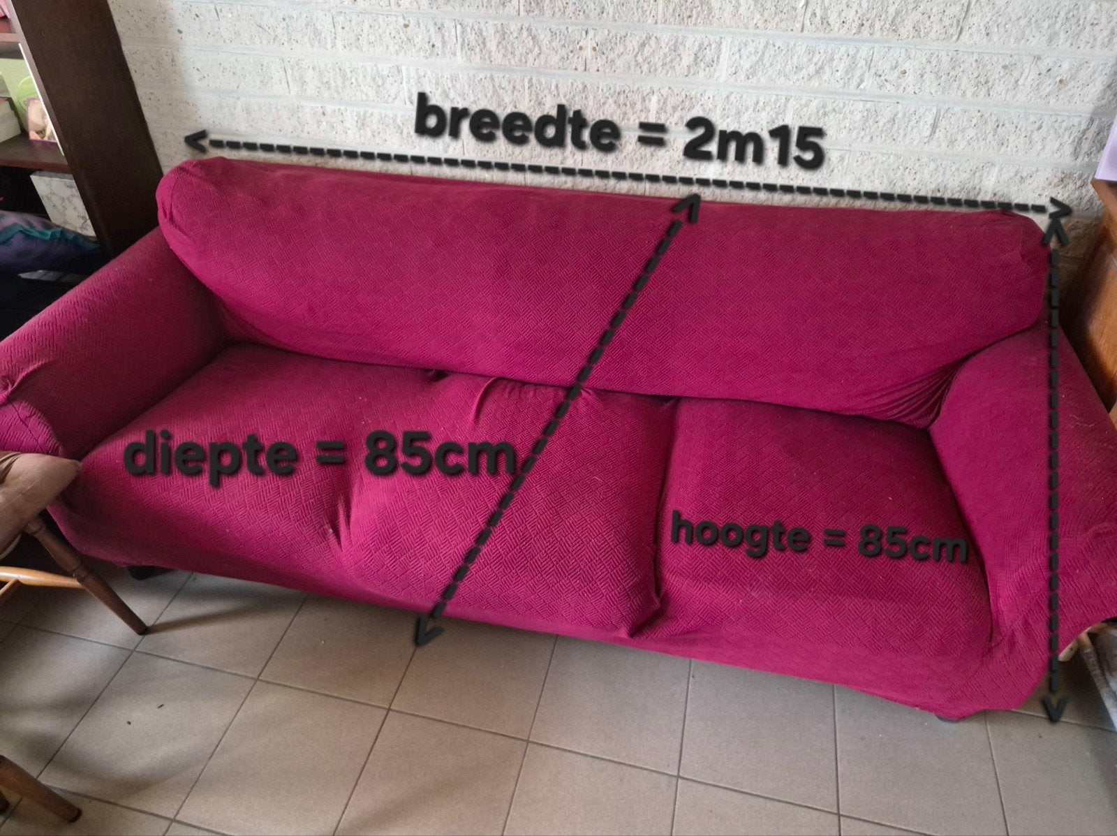 gratis zetel met hoes., Huis en Inrichting, Ophalen