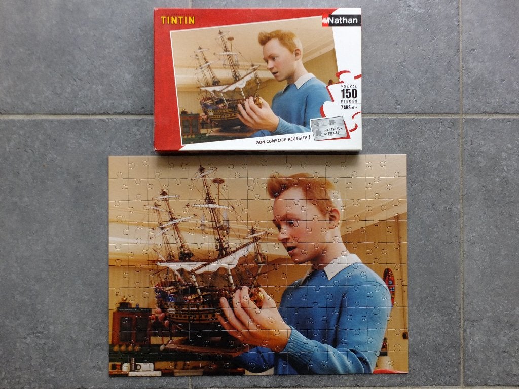 Puzzle enfants 150 pièces Nathan - Tintin, Ophalen of Verzenden, Gebruikt, 6 jaar of ouder