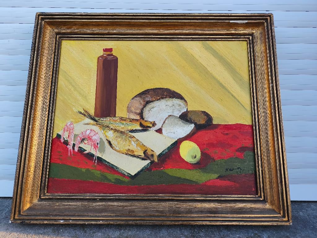 huile sur toile nature morte signe karin, Enlèvement ou Envoi