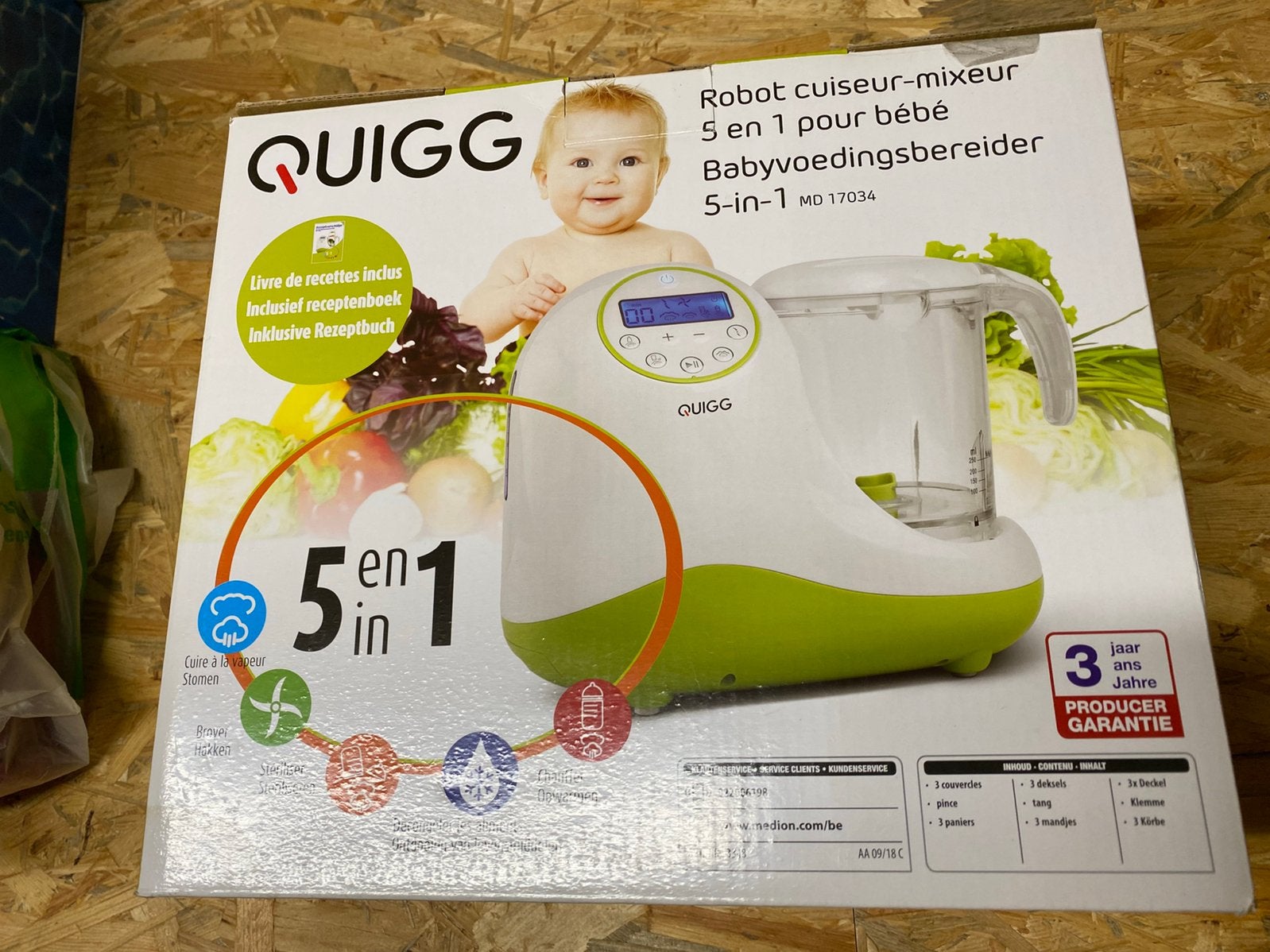 Cuiseur 5 en 1 pour bébés de Quigg, Enlèvement, Utilisé, Préparateur de repas pour bébé, Autres marques