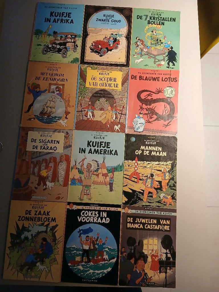 Lot van 12 Kuifje strips, Boeken, Gelezen, Europa, Ophalen of Verzenden, Meerdere comics